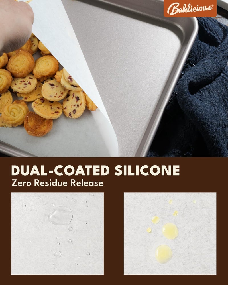 BAKLICIOUS 220 Pcs 12x16 In Parchment Paper Sheets, Baklicious Pre-cut Non-Stick Parchment Baking Paper for Air Fryer, Oven, Bakeware, Steaming, Cooking Bread, Cupcake, Meat, Cookies - Image 3